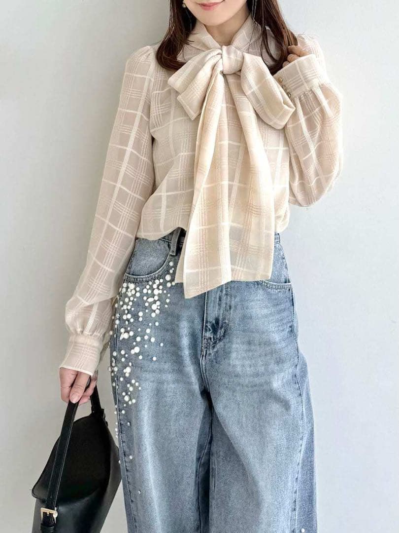 新品　新作　FRAY I.D フレイ アイディー　ビッグボウタイブラウス　長袖