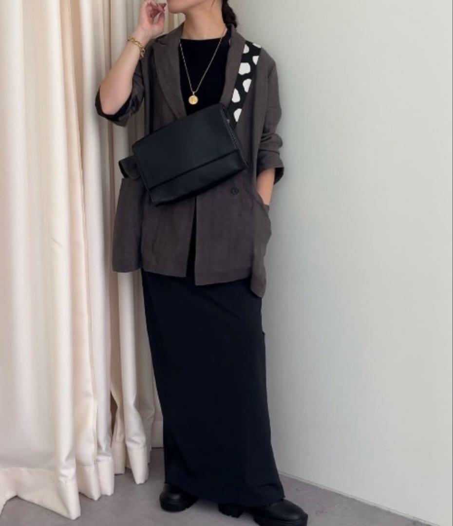 柄ワイドテープショルダーバッグ/ボディバッグ