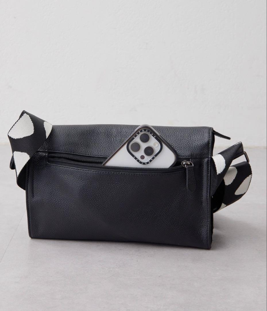 柄ワイドテープショルダーバッグ/ボディバッグ