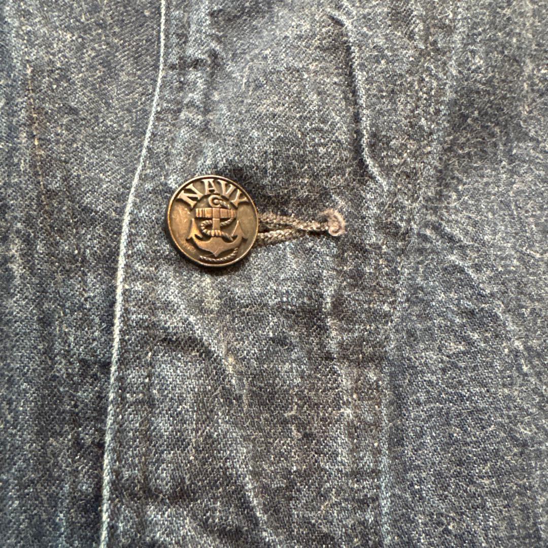 バズリクソンズ　US.NAVY デニムジャケット　 カバーオール　ショールカラー