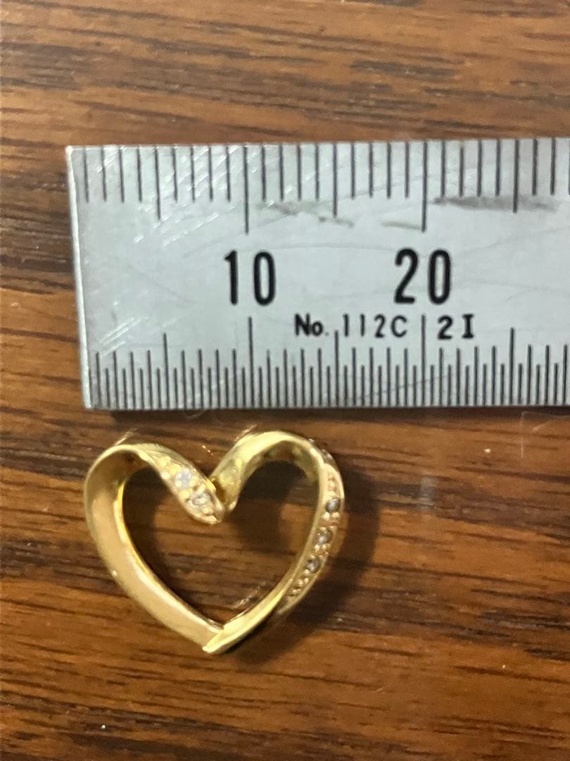 ✨ビューティー (❁ᴗ͈ˬᴗ͈) オープンハートk18ダイヤペンダントトップ