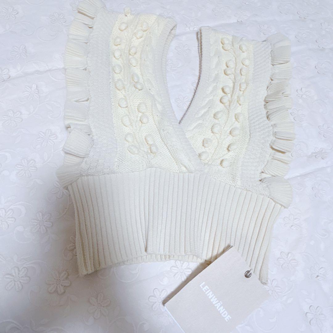 トップス LEINWANDE Popcorn Tree Knitted Crop Top