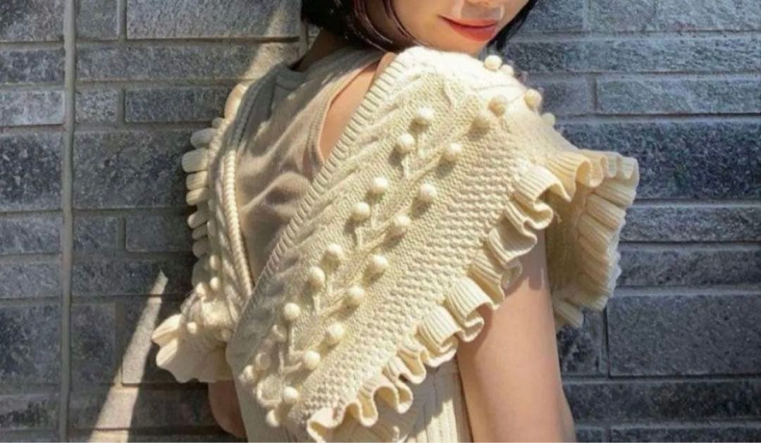 トップス LEINWANDE Popcorn Tree Knitted Crop Top