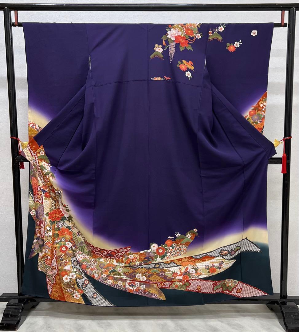 振り袖　フルセット　長襦袢付　成人式　金彩加工　刺繍入り　全通袋帯　727