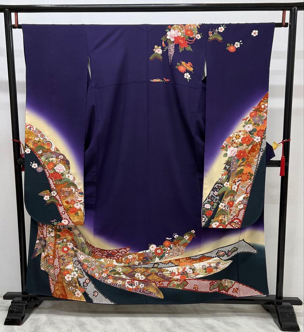 振り袖　フルセット　長襦袢付　成人式　金彩加工　刺繍入り　全通袋帯　727