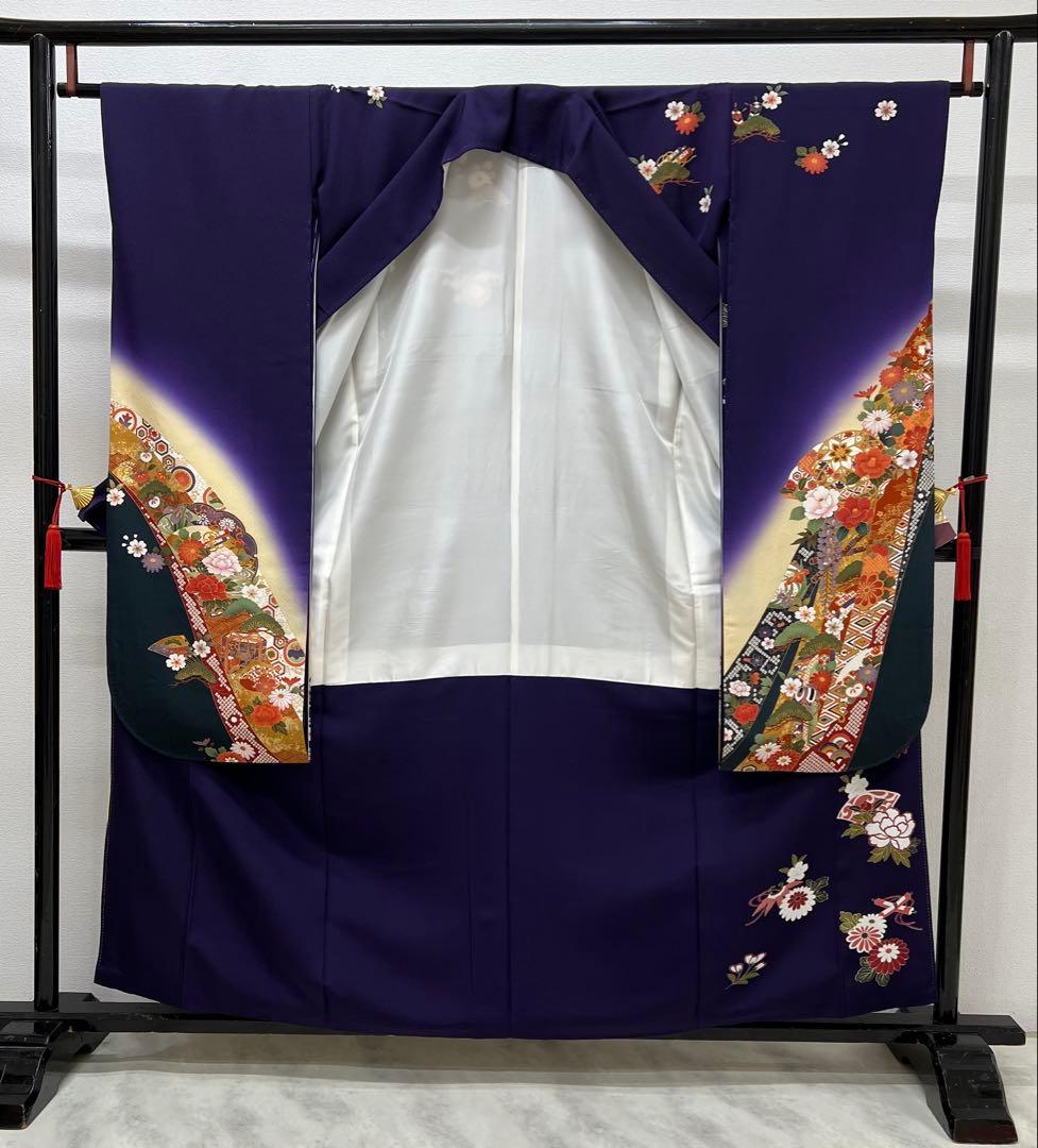 振り袖　フルセット　長襦袢付　成人式　金彩加工　刺繍入り　全通袋帯　727