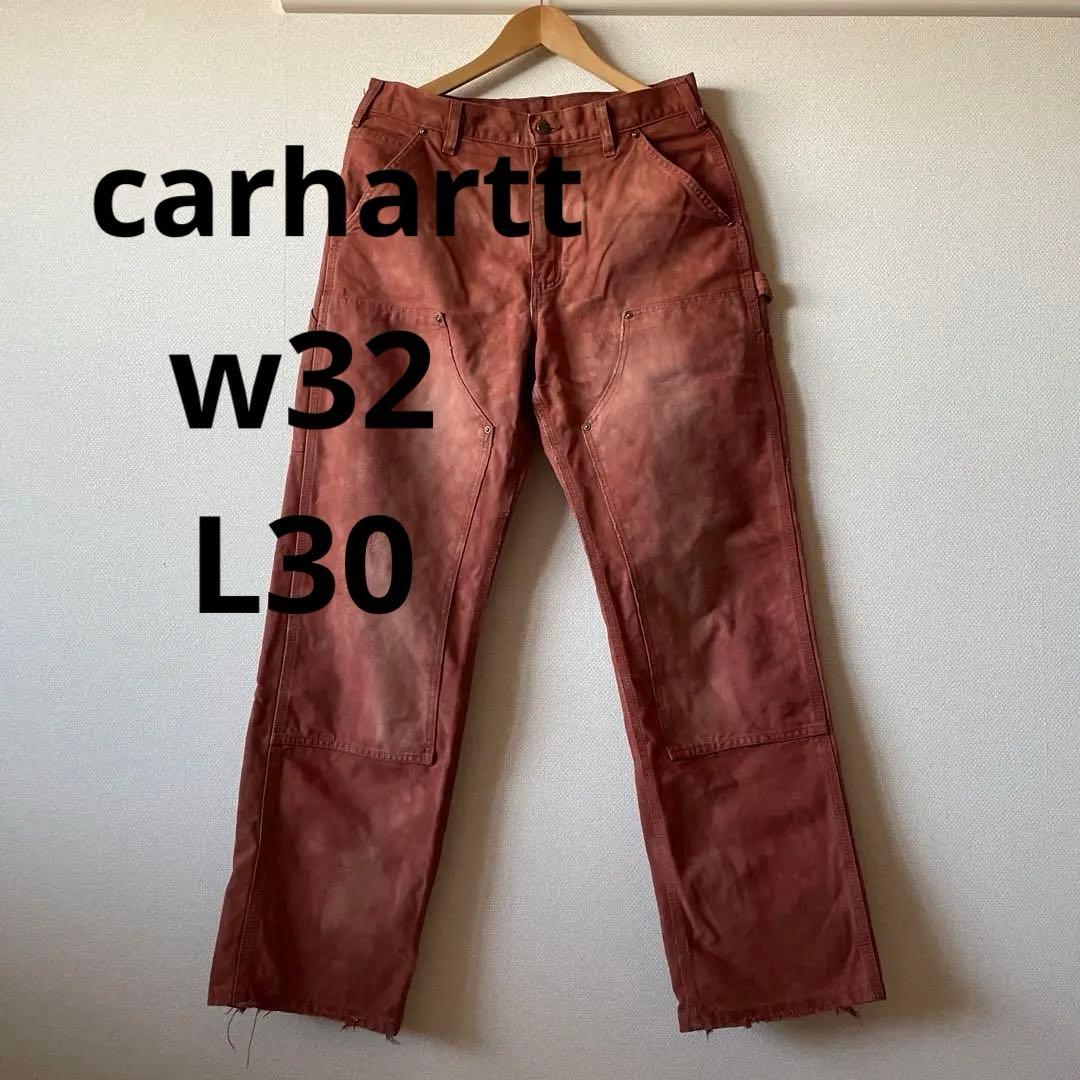 【鬼フェード】　carhartt カーハート ダブルニーパンツ 茶色　W32