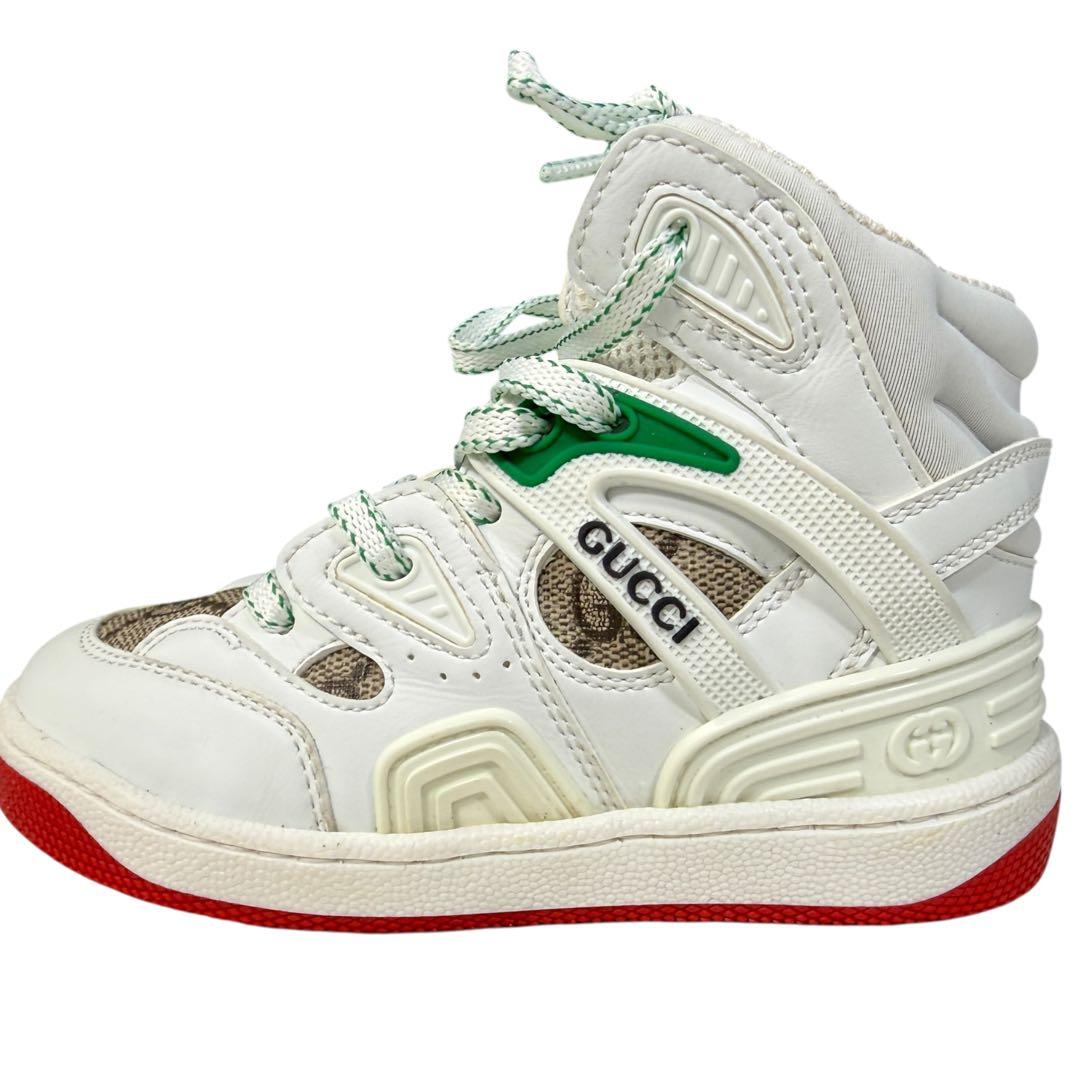 新品未使用 GUCCI BASKET GGスプリーム レザー キッズ スニーカー