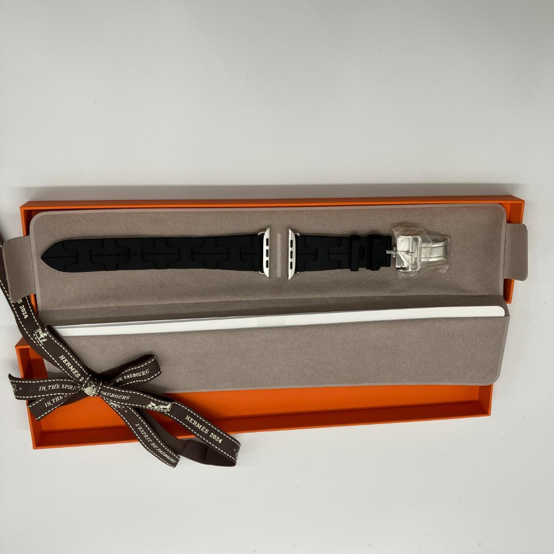 HERMES アップルウォッチバンド KILIM シングルツアー45 NOIR黒