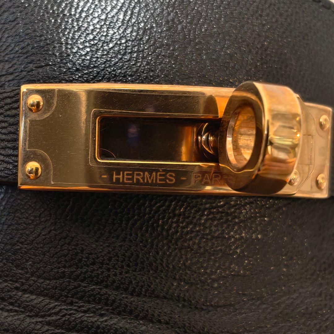 HERMES オズ ミュール 35 ピンクゴールド レザー ノワール