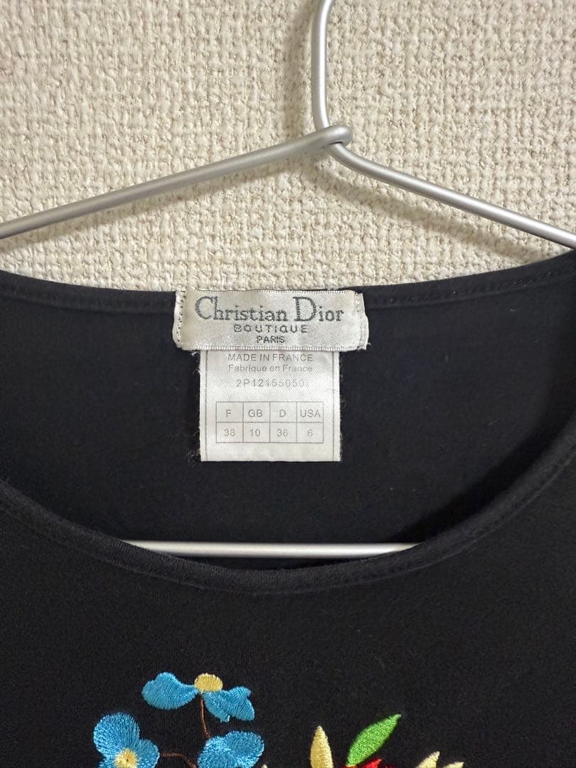 超希少　クリスチャンディオール　花柄刺繍長袖Tシャツ