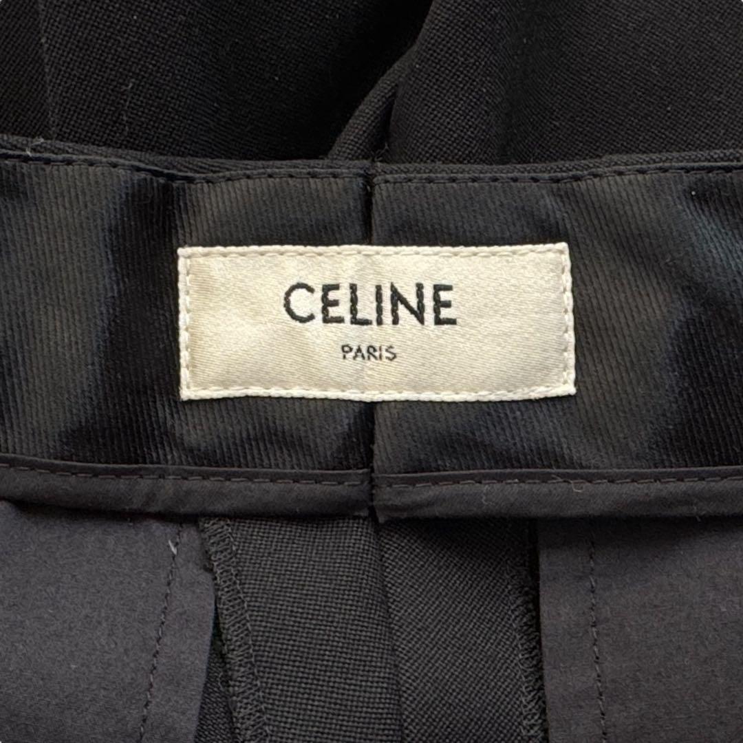 CELINE セリーヌ パンツ レディース ブラック ウール タック