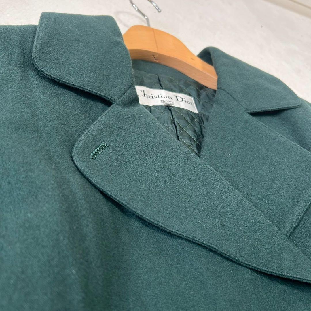クリスチャンディオール ダブルテーラードジャケット グリーン M