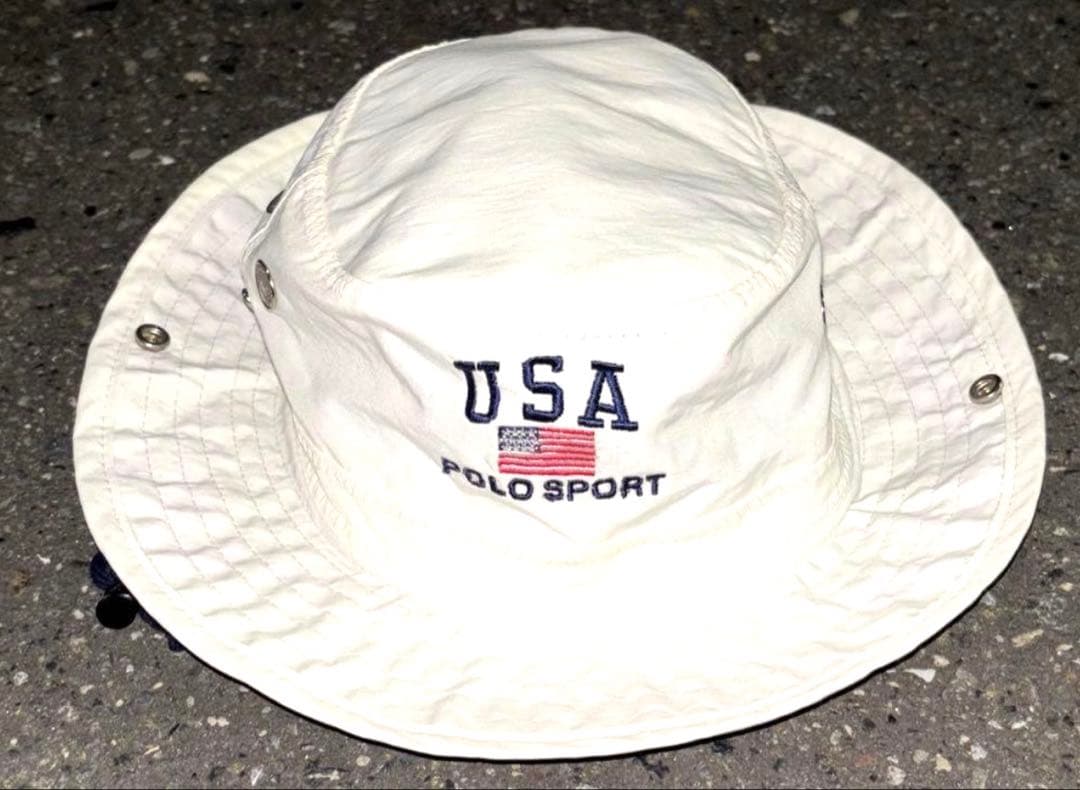 プ*読様 レア　90s usa POLO SPORT バケットハット ラルフロー