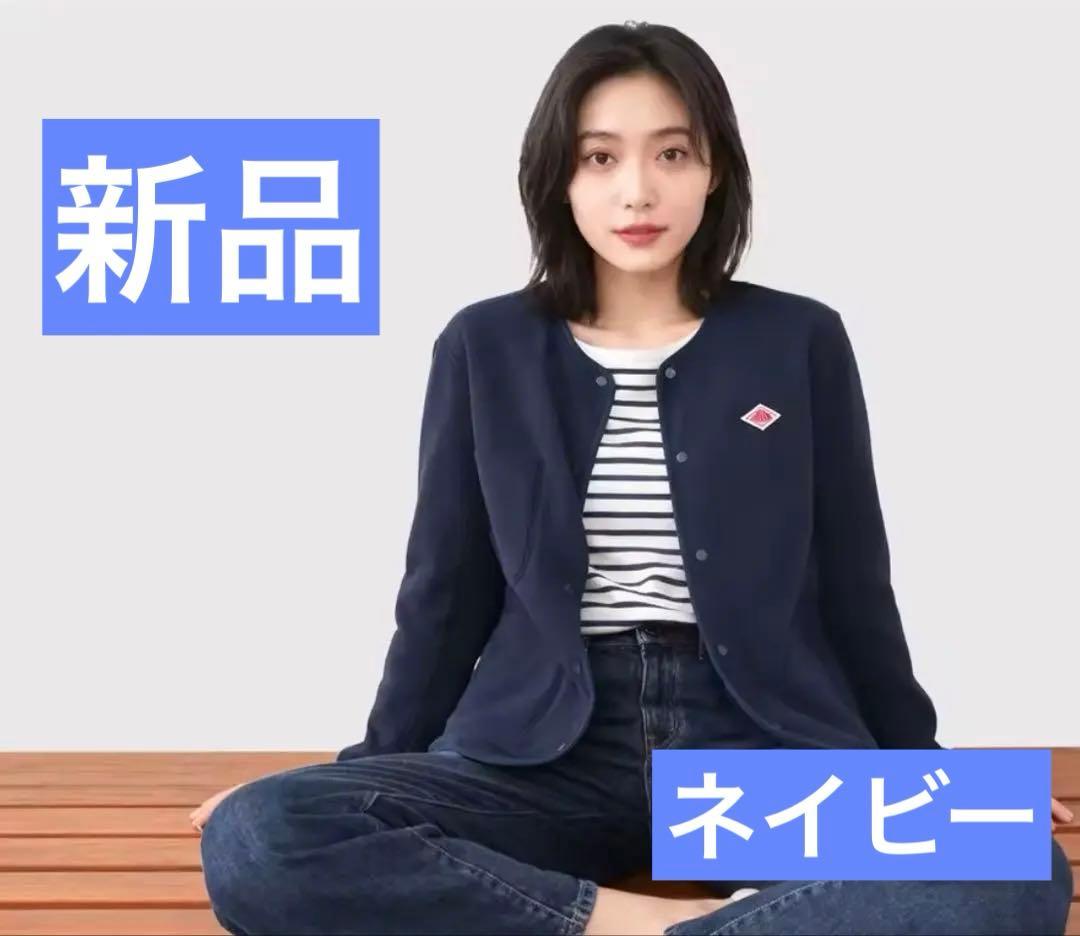 DANTONダントン ノーカラー フリース ジャケット　XL ネイビー