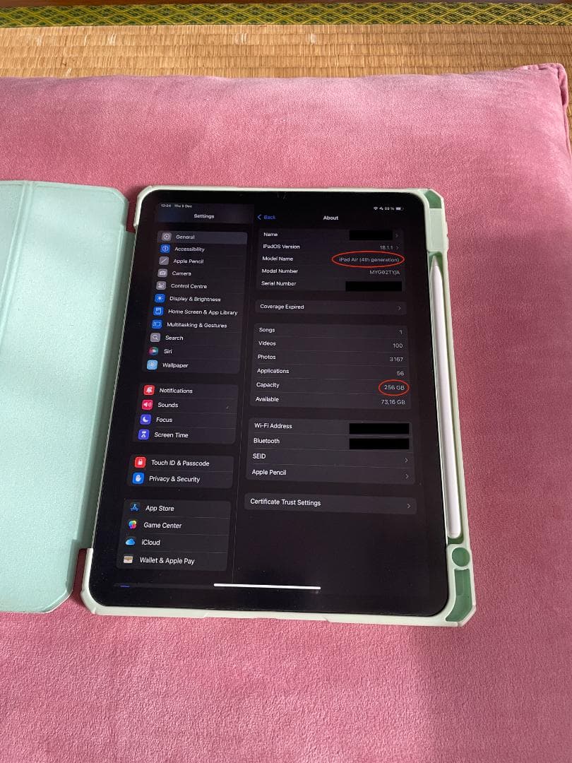 【極美品】Apple iPad Air4 256GB + Pen【4点セット】