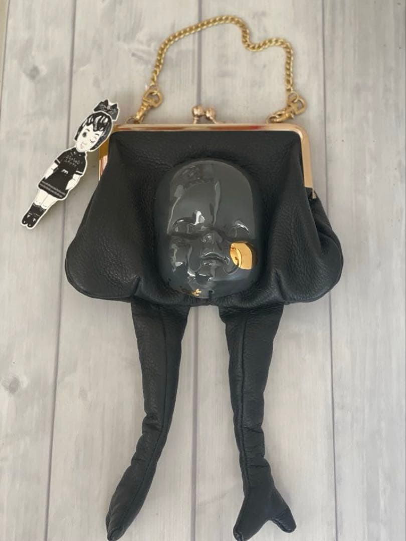 あちゃちゅむ✖️capi 陶器顔レザーバッグ　がま口　新品未使用　あちゃちゅむ