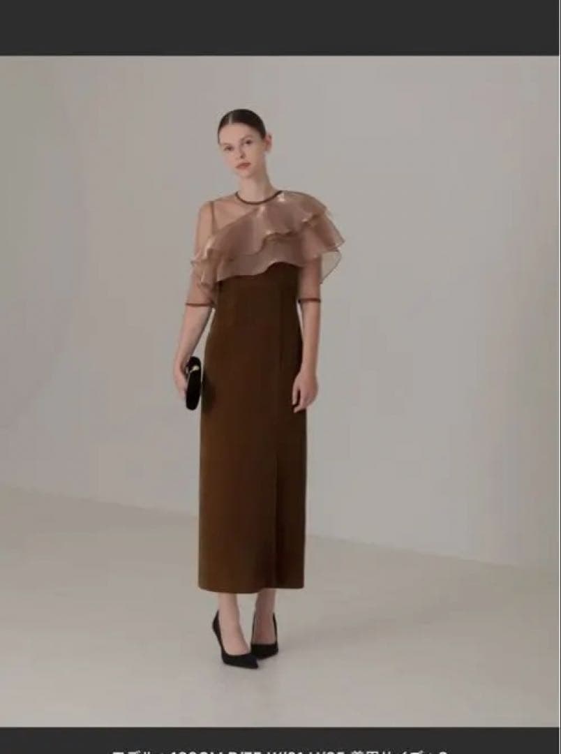 LEJA アシンメトリーティアードフリル3WAYベロアIラインドレス