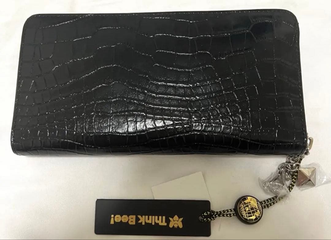 【新品未使用】Think Bee!ビーサファリ長財布 黒 クロコ A000792