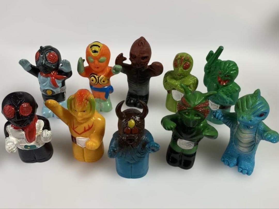 仮面ライダー指人形/ソフビ　10体　昭和　当時もの　東映