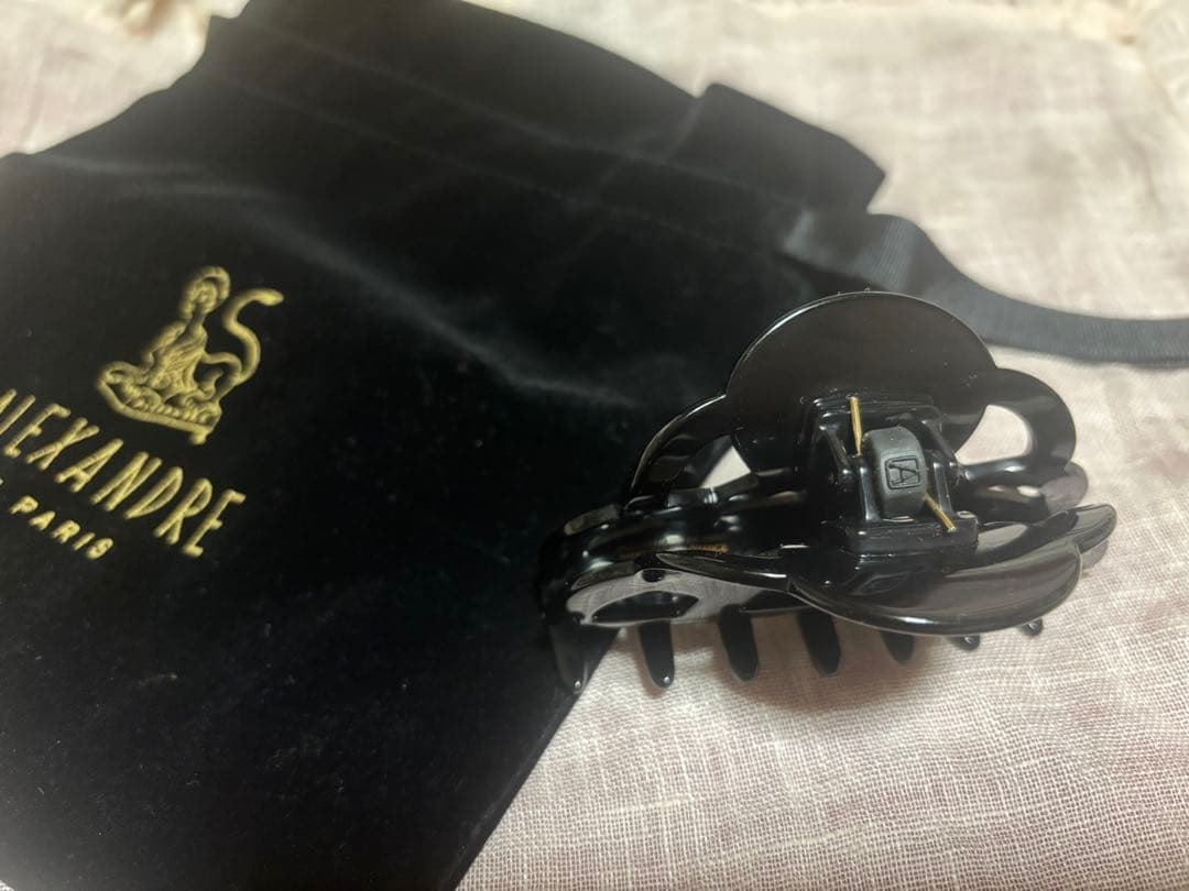 美品 Alexandre de Paris ブラックヘアクリップ