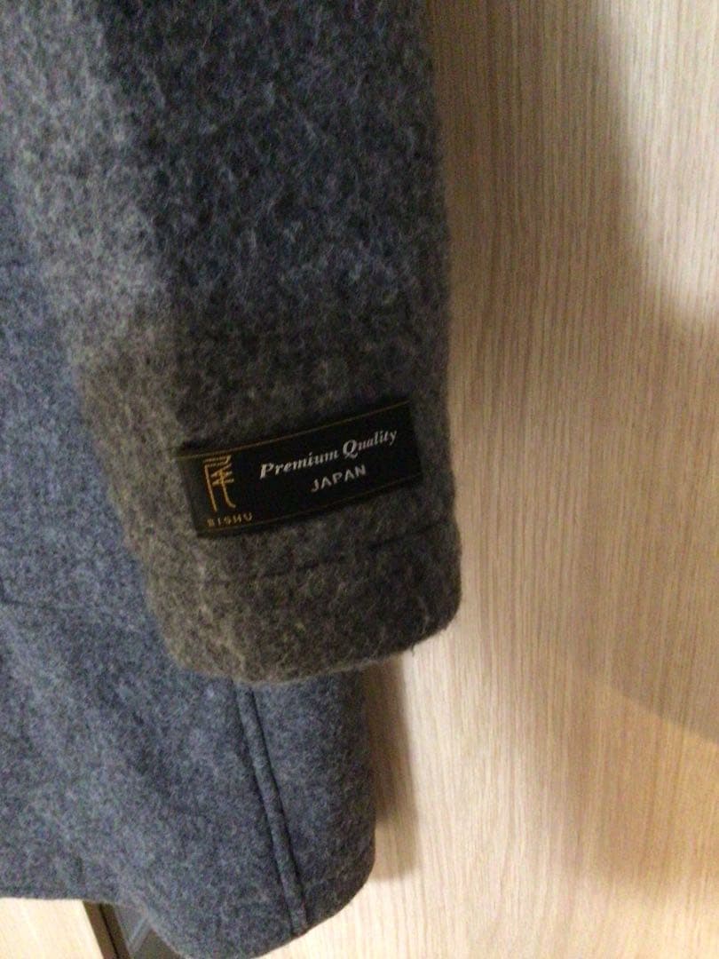 Premium Quality フード付きダッフルコート グレー