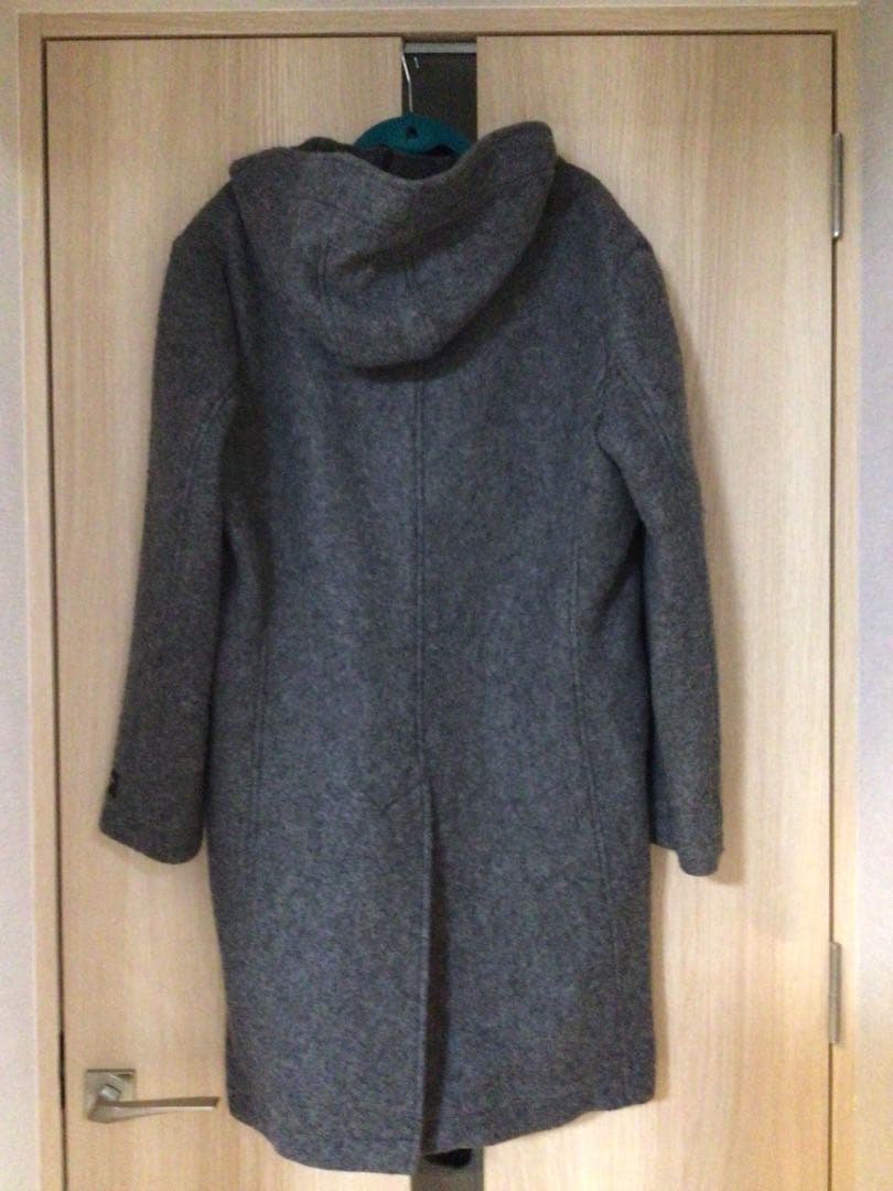 Premium Quality フード付きダッフルコート グレー