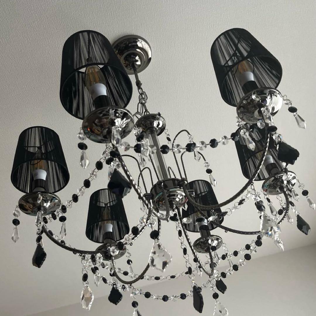 シャンデリア 素敵すぎるブラックシェード 6灯シャンデリア ニトリweb限定商品