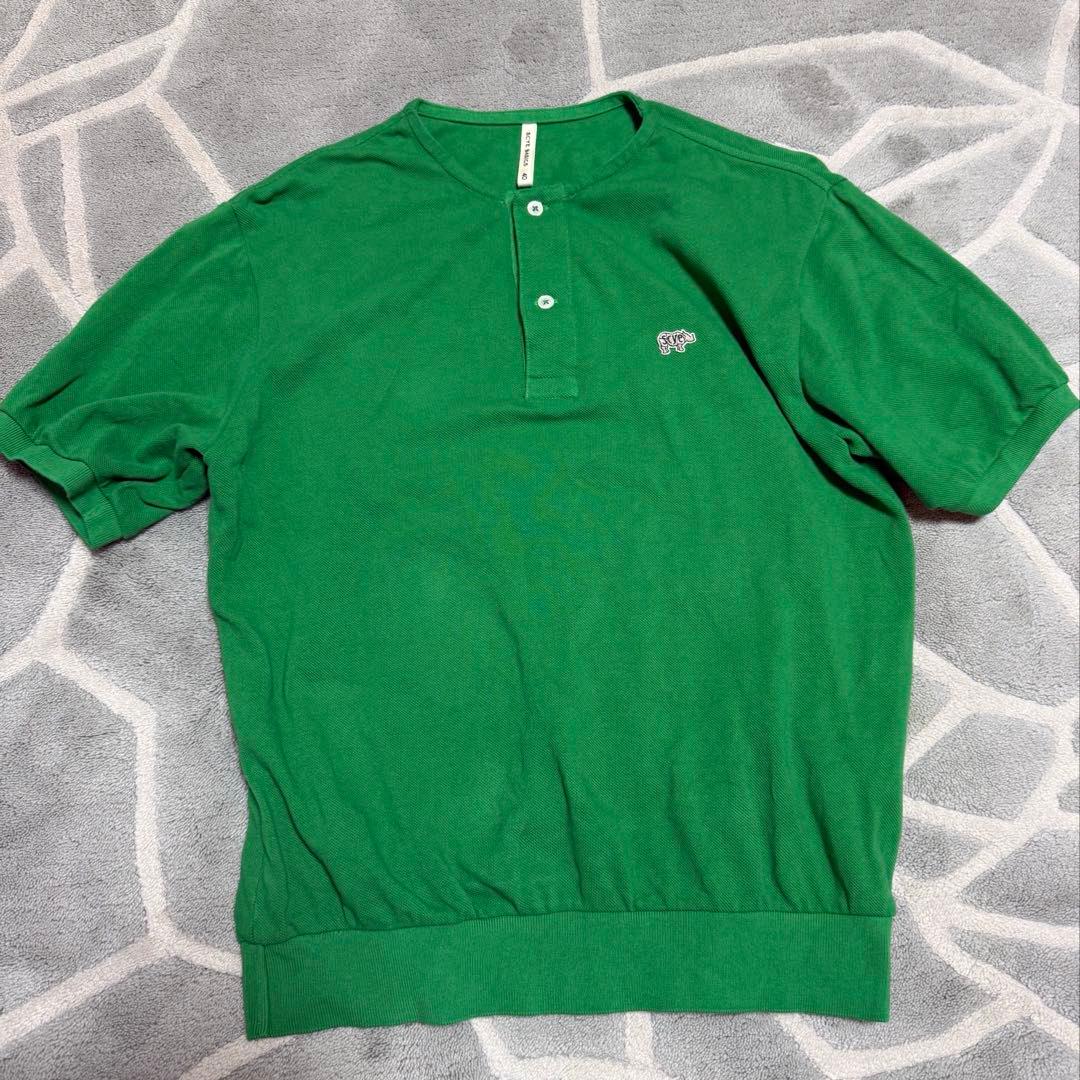 Scye×eclat 【宮崎桃代さん別注】ヘンリーネック ポロシャツ グリーン