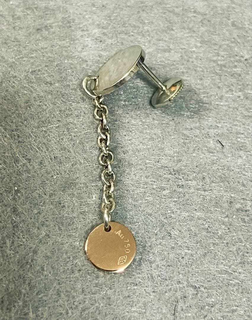 Hermès エルメス 片耳ピアス Sellier Au750/Ag925