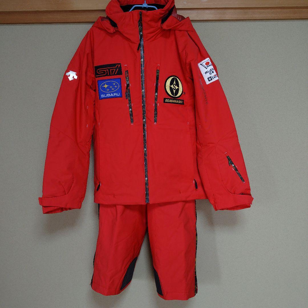 OGASAKA(デサント)スキーウェア上下 ピンク•マーブルストライプ