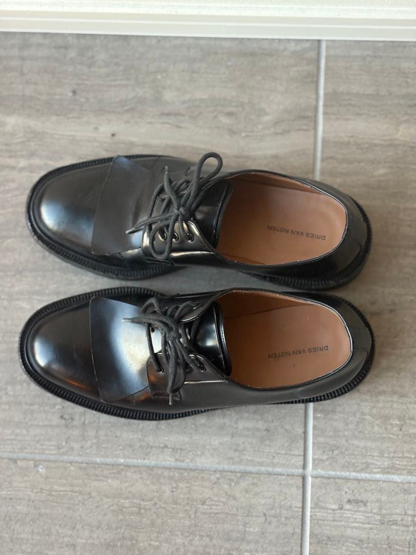 【本人期】DRIES VAN NOTEN 厚底 レザーシューズ 40 黒 青山店