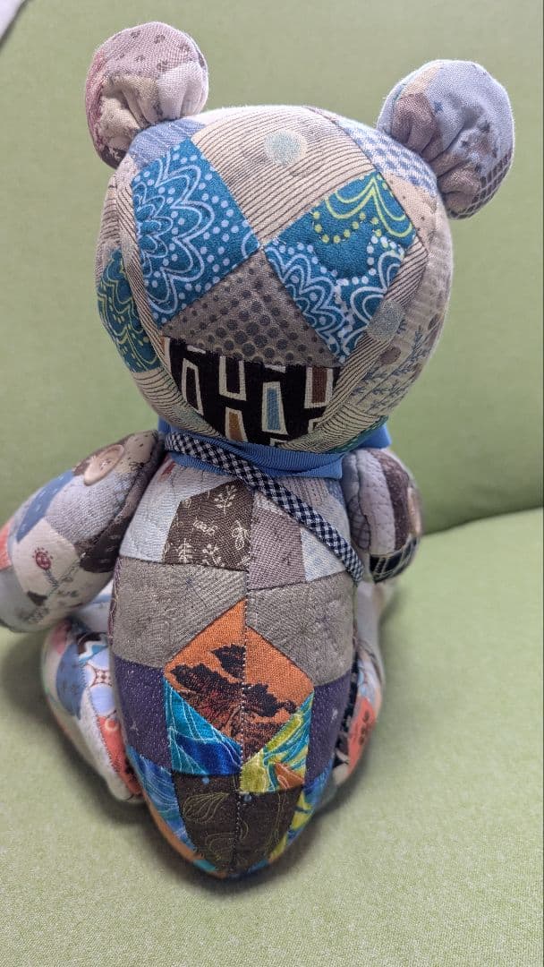 テディベア◆ハンドメイドパッチワーク◆ポシェット付