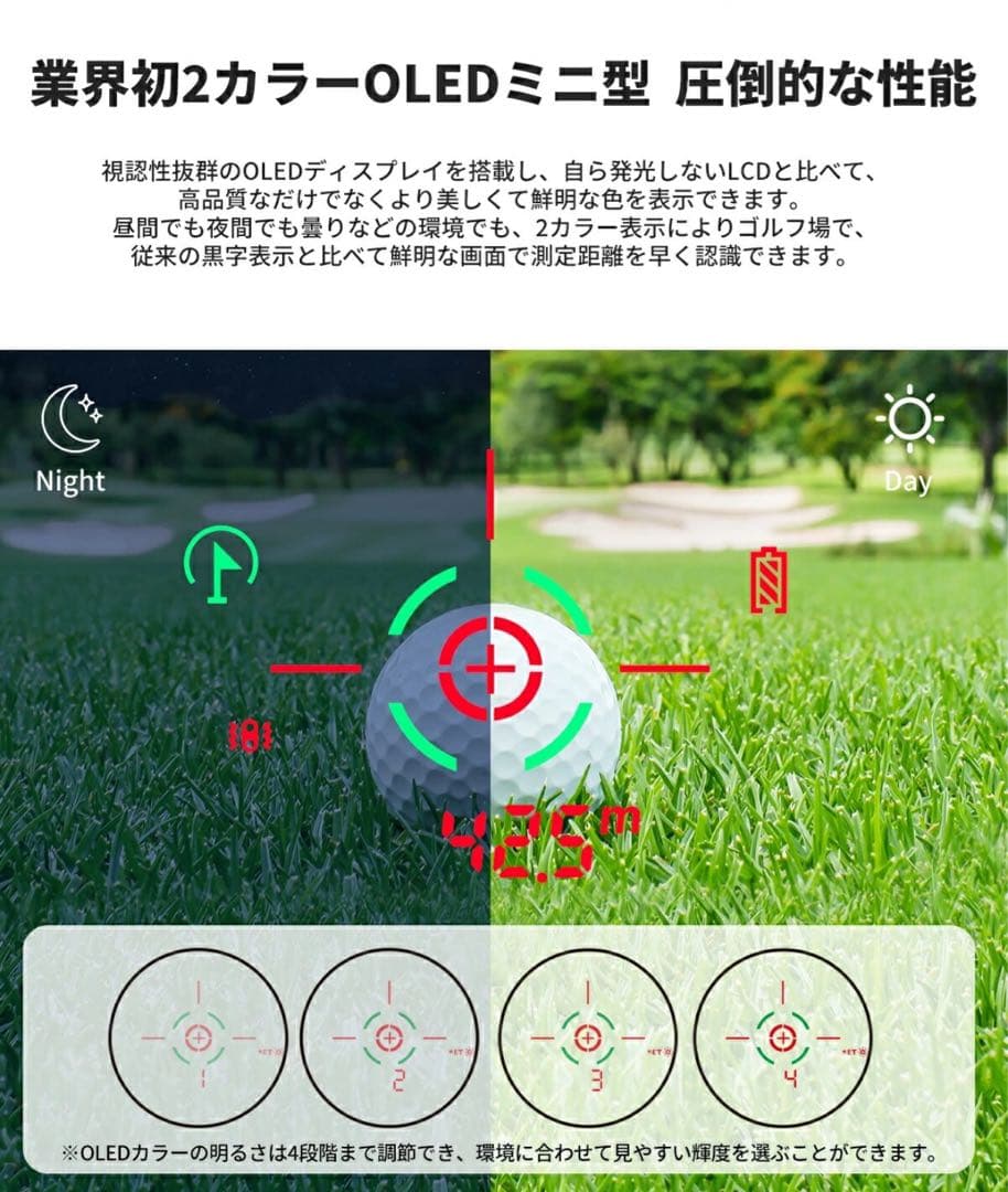 EENOUR U1000PRO+ ゴルフ レーザー距離計 ホワイト 距離計
