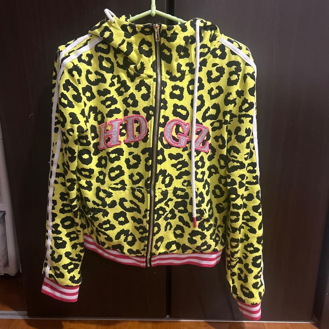 ［XG JURIN着用］hudiegongzhu ヒョウ柄 ジップアップパーカー