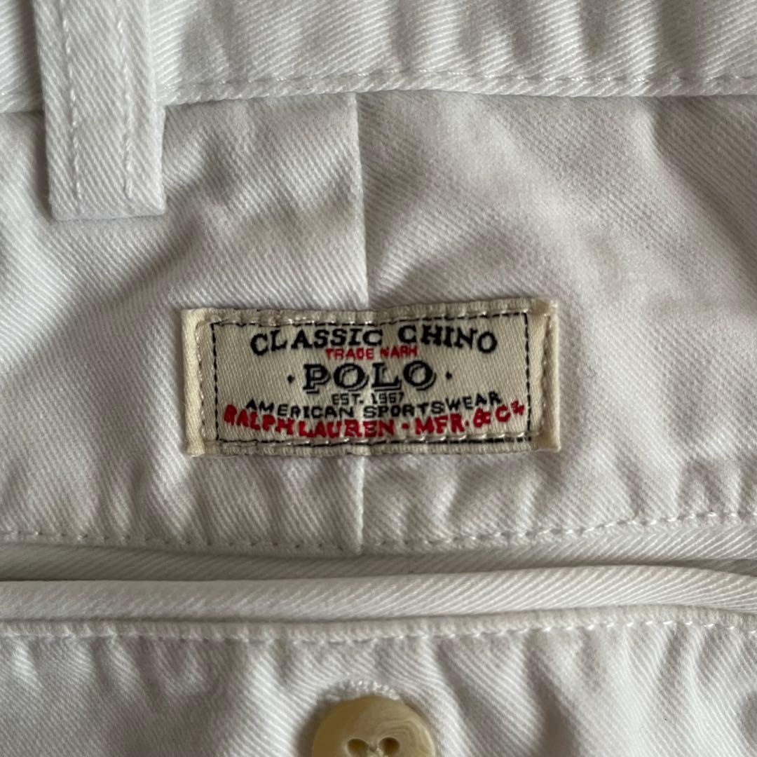 【美品】 ポロラルフローレン 2タック チノパン アンドリューパンツ 白