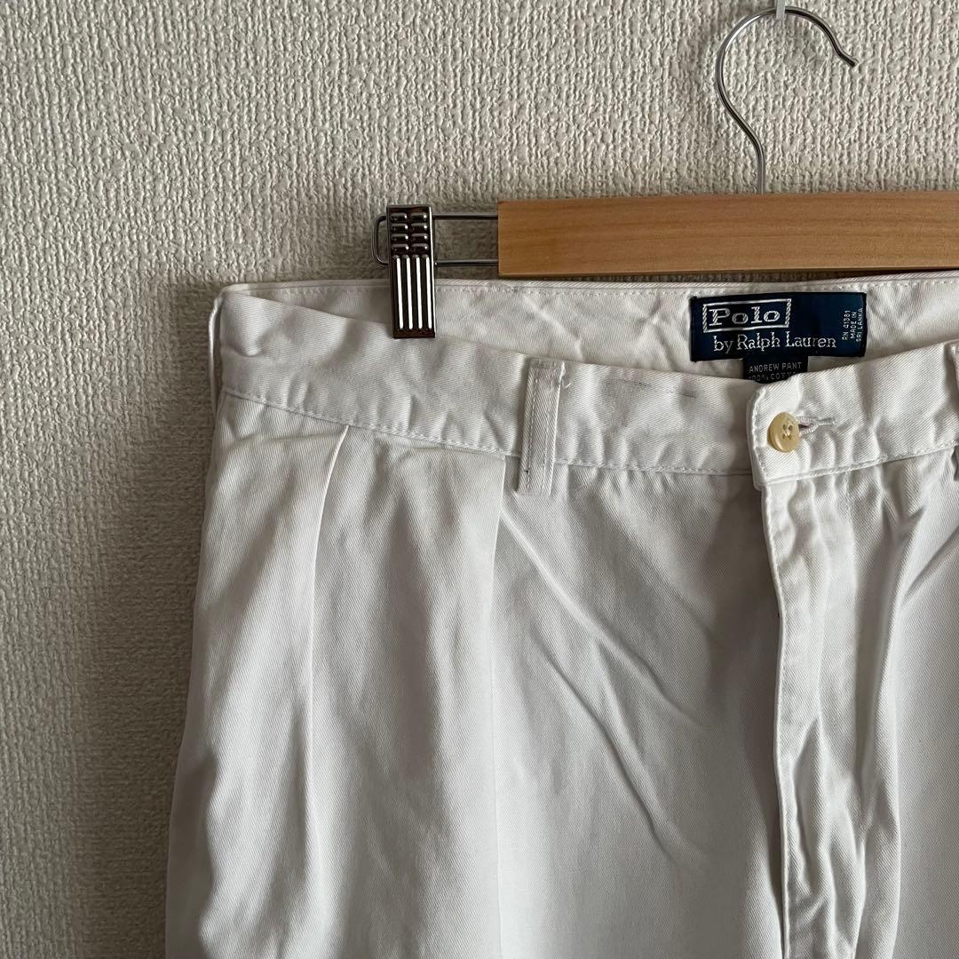 【美品】 ポロラルフローレン 2タック チノパン アンドリューパンツ 白
