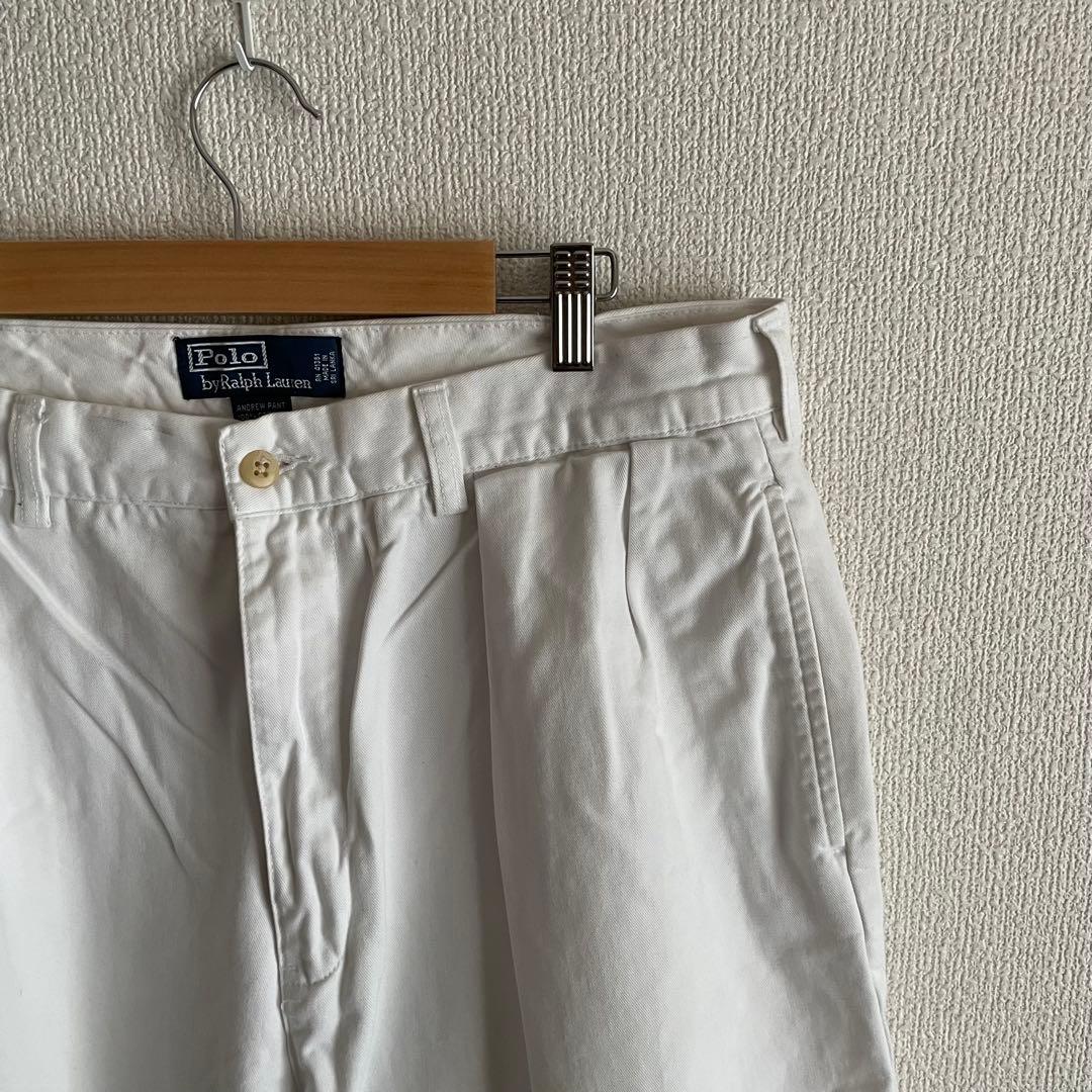 【美品】 ポロラルフローレン 2タック チノパン アンドリューパンツ 白