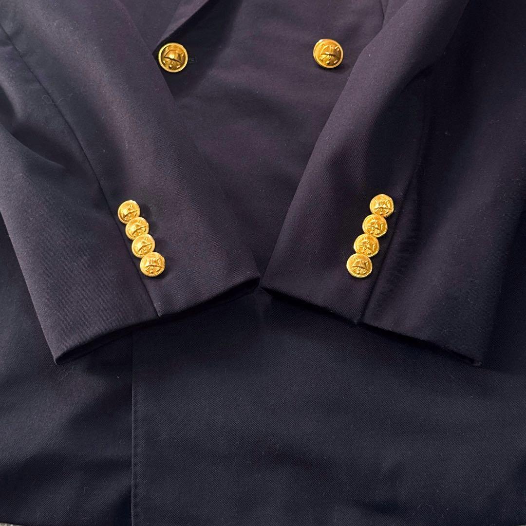 ポロラルフローレン　紺ブレ　金ボタン　ダブルテーラードジャケット　メンズL