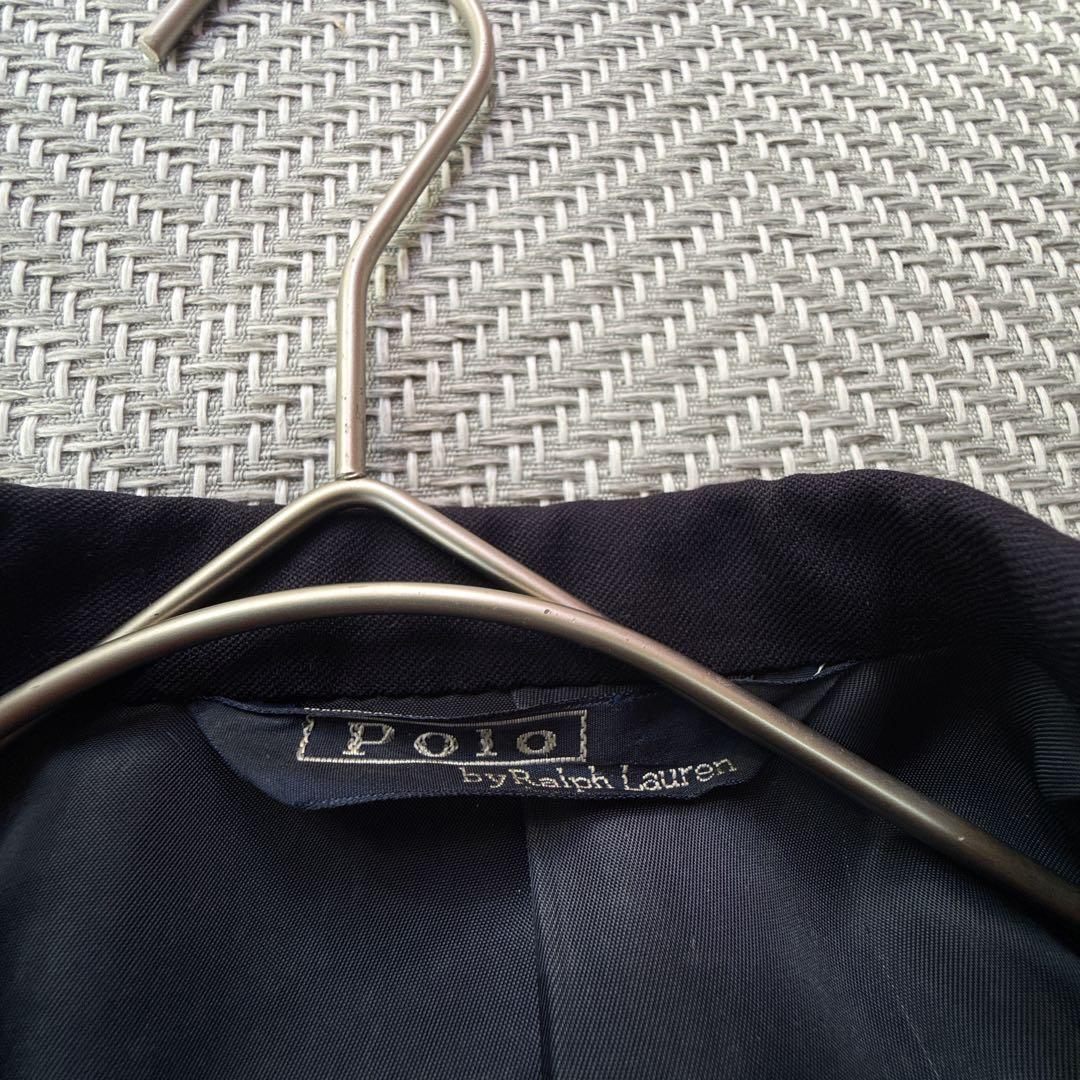 ポロラルフローレン　紺ブレ　金ボタン　ダブルテーラードジャケット　メンズL