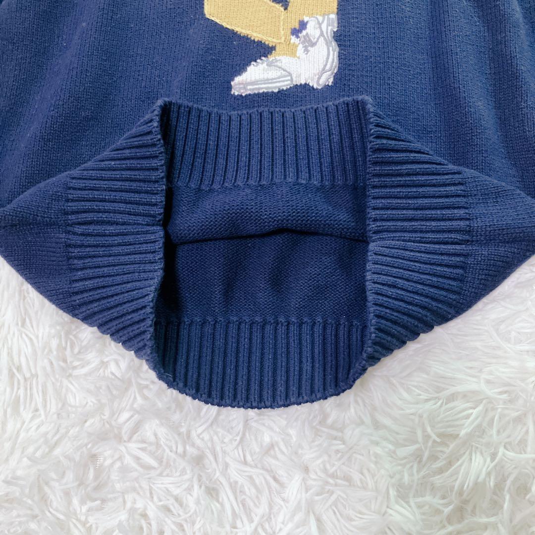 【人気】ポロラルフローレン　現行　QR セーター　　ビックポロベア　紺色　厚手