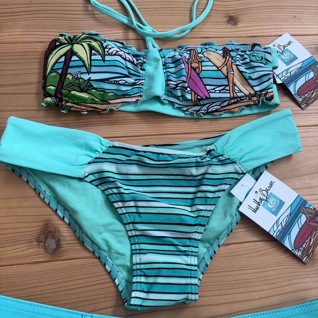 【入手困難】リップカール　ヘザーブラウン　水着　セパレート　短パンセット