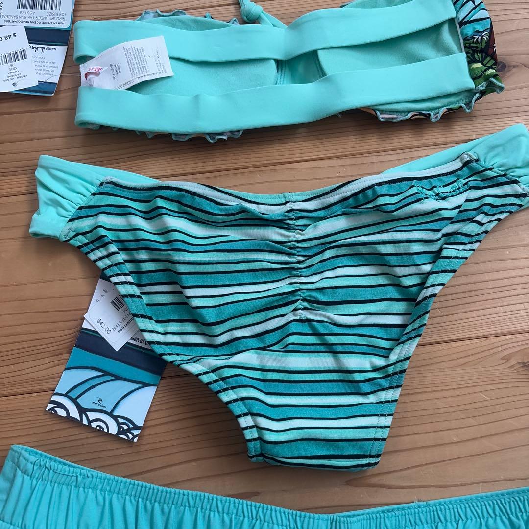 【入手困難】リップカール　ヘザーブラウン　水着　セパレート　短パンセット