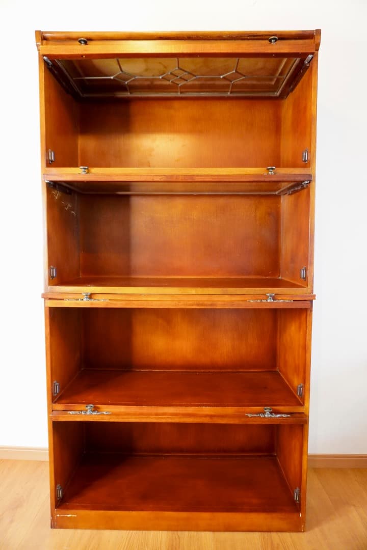 英国アンティーク調 ブックケース フラップ式扉