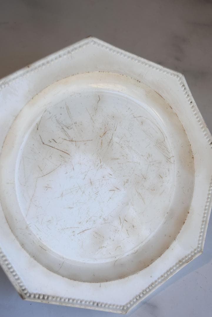 専用　初期モントロー　ファイアンスフィーヌ　襤褸の美しいオクトゴナル皿