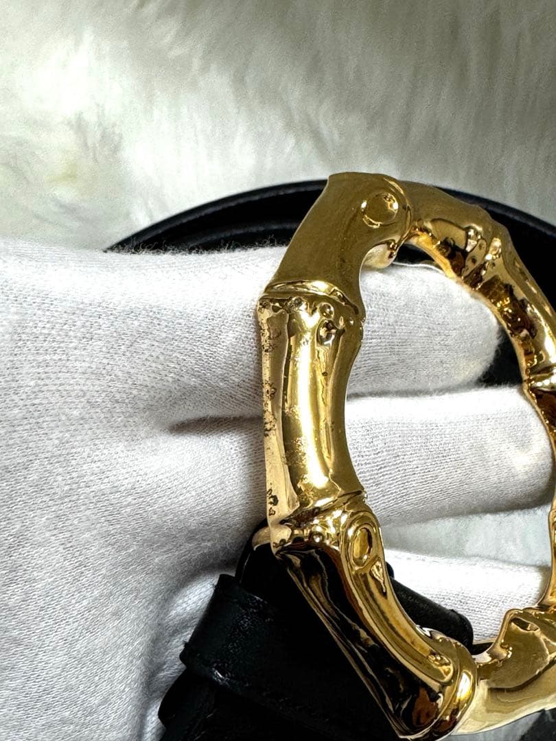 希少　GUCCI ベルト　バンブー　ブラック　ゴールド　　大幅値下げ　早い者勝ち