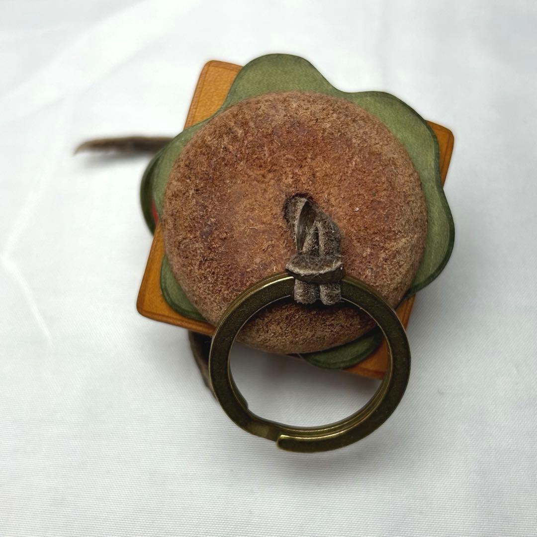 SIM's Leather works ハンバーガー キーホルダー レザー
