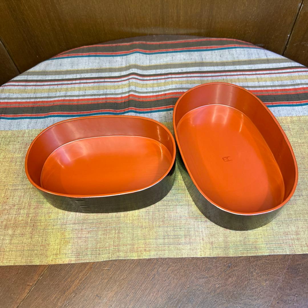 登根　円作　漆器　重箱/塗箱　黒地に赤と金の文様