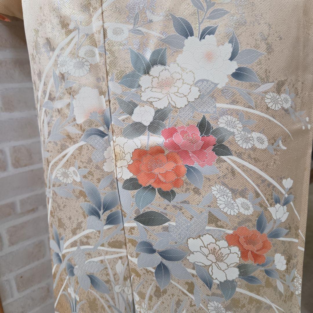 訪問着 4点フルセット、着物、袋帯、帯締め、帯揚げ トールサイズ対応