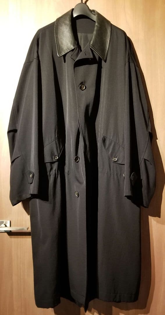 96AW　ヨウジヤマモトプールオム　襟切り替えモッズコート　ウールギャバ